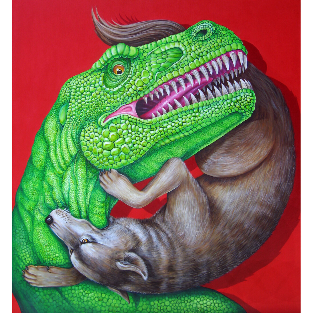 Cycle, Rex vs. Rex, 2013, Acrylic on canvas, 48 x 48 inches; 121.92 x 121.92 cm