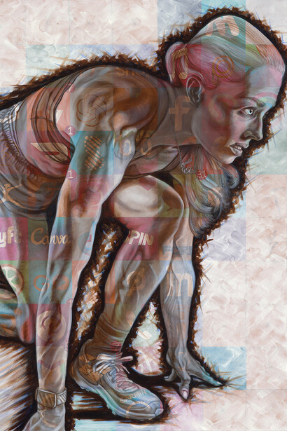 Nicolette Spear, Dopamine, I am woman (Colleen) (detail), 2025. Courtesy of Von Lintel Gallery