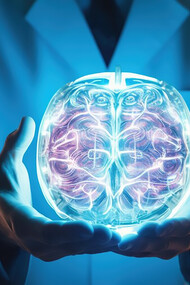 Neuroimaging studies explore emotions and brain activity, including facial expressions across cultures, with a doctor holding a brain