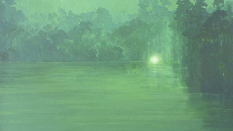 Jake Aikman, The Camp, 2014, Oil on Canvas, 145 x 145 cm