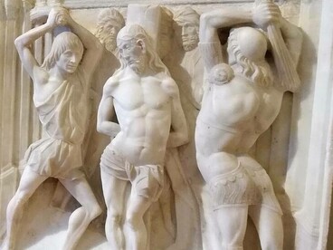 Museo della Certosa di Pavia, scultura raffigurante la Flagellazione di Cristo di Amadeo Giovanni Antonio 