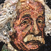 Jane Perkins 
'Einstein'
Collage of found Objects 
70x50cm

