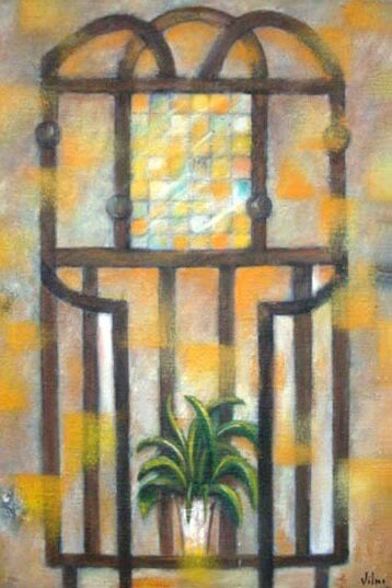 Vilma Rojas, Luz en el vendaval, 2003. Óleo sobre lienzo, 73 × 95 cm. Colección familia Narváez
