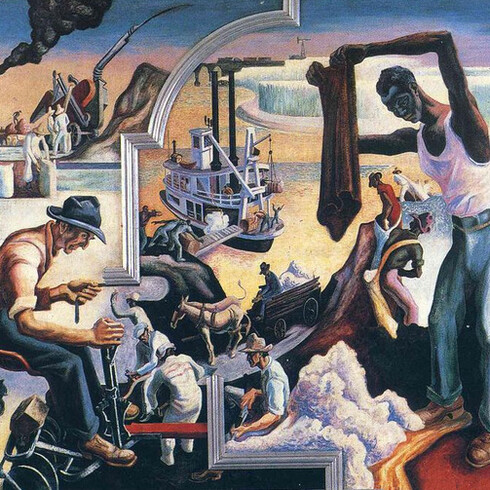 Thomas Hart Benton, "Deep South", dettaglio, 1931, Metropolitan Museum of Art (Met), New York City, USA