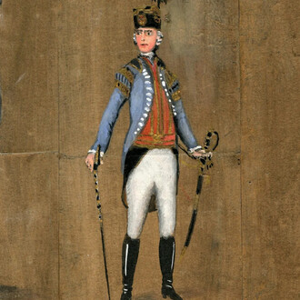 Unbekannter Künstler, Hüttenmann, hoher Bergbeamter und Bergmann im Habit, um 1800. Mit freundlicher genehmigung der Kunstsammlungen Chemnitz