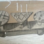 Mor Faye, Untitled 70, 1983, graphite acrylic on paper, 19.5x25.5 inches 50x65 cm. Courtesy of Skoto Gallery    
