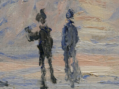 Mirar a través del ojo de la herradura es adoptar una actitud estética particular: no la del espectador que busca belleza idealizada, sino la del observador que se enfrenta a la renuncia. Claude Monet (1840 - 1926), Detalle del cuadro «Helada en Giverny», 1885, óleo sobre lienzo. Museum Barberini en Potsdam, Alemania