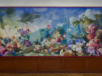 Flora Yukhnovich's four seasons, exhibition view. Courtesy of the Frick Collection