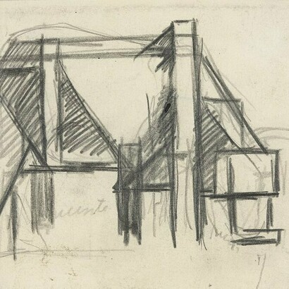 The van Doesburg, "Vaca", dibujo, circa 1918