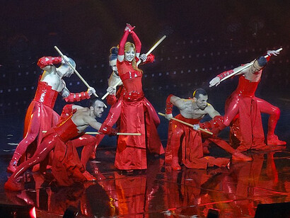 Mylène Farmer lors du concert Timeless 2013, le 17 septembre 2013 à Paris-Bercy, France