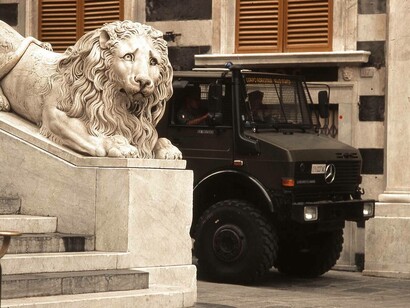 Zona Rossa a pochi metri da Palazzo Ducale G8, Genova, Italia