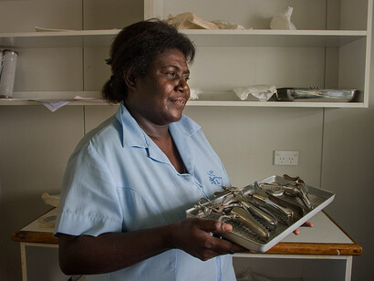 Sister Joanitha Tavaio is a Community Health Worker, working in the STI clinic at the Arawa Health Centre, Bougainville, Papua New Guinea