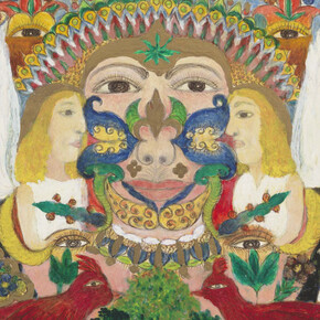 Minnie Evans, Untitled (Face with crown and angels) (detail). Courtesy of High Museum of Art