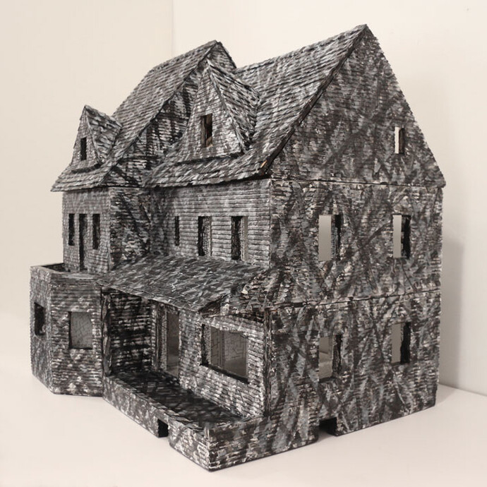 Kim Jones, Doll House, 1974-2013, Acrylic and graphite on wood, Approximately 35 x 28 x 33 inches  