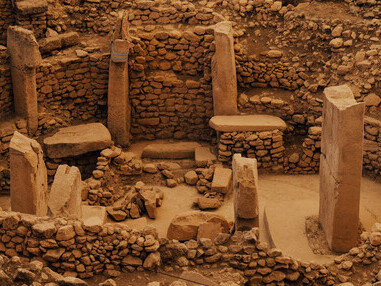Ancient stone structures at Göbekli Tepe in Şanlıurfa, Turkey