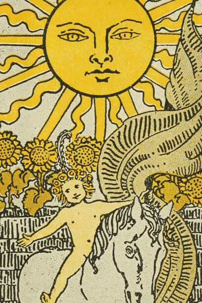"El sol", en "Manual ilustrado del tarot", Lauron William de Laurence, 1918