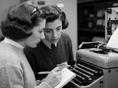 Dall'opera "Viaggio in Italia": Olivetti. interamente creata grazie all'intelligenza artificiale da Roberto Beragnoli