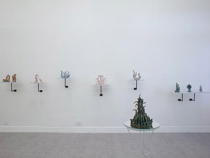 Víctor Enoc, Pulso líquido, vista de exhibición. Cortesía de la Linse Galería