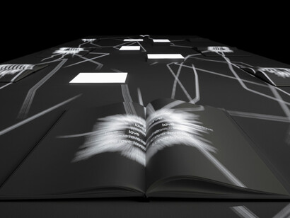 Charles Sandison, Tabula rasa, exhibition view. Courtesy of Galerie Forsblom