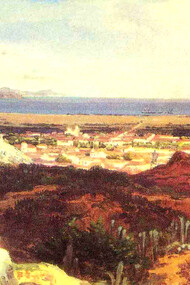 Vista de Cumaná desde el viejo castillo (1843). Obra de Ferdinand Bellermann que muestra la ciudad tal y como era en la época en la que llegó Louis Daniel Beauperthuy.
