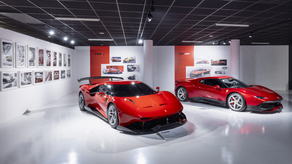 Ferrari design. Creative journeys 2010–2025, vista dell’esposizione. Cortesia del Museo Nazionale dell’Automobile