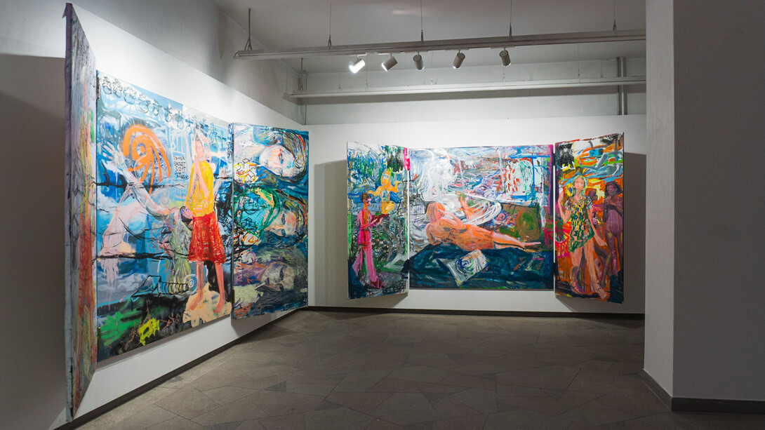 Young painter prize, exhibition view. Courtesy of Pamėnkalnio Gallery