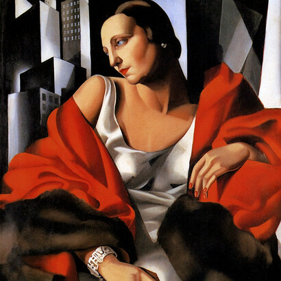 Tamara de Lempicka, Retrato de la Sra. Boucard (1931, detalle)