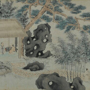 Wen Jia, Qian Gu, Zhu Lang, Mountain lodge of medical herb (detail), 1540. Courtesy of Hong Kong Museum of Art