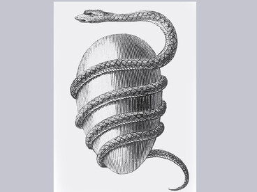 L'uovo orfico: «Ophis et ovum mundanum Tyriorum». Il serpente e l'uovo cosmico degli abitanti di Tiro. Utilizzato dalla Società di Turku per le Scienze Spirituali