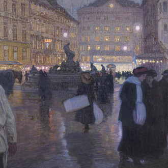 Ferdinand Kruis, Der neue markt am abend, 1914. Mit freundlicher genehmigung des Musa Museum