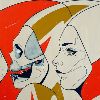 Raymond Argumedo, Sky deities II (detail), 2025. Courtesy of Thinkspace Projects