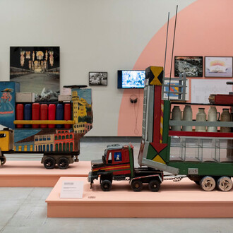 Carnival work, vue de l'exposition. Avec l'aimable autorisation de la Pinacoteca 