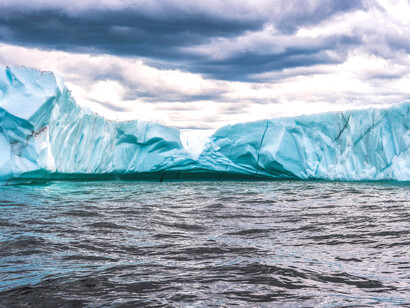 Daytime photographs of melting glaciers as a visible effect of global warming