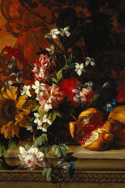 Jean-Baptiste Monnoyer, A basket of flowers (detail). Mit freundlicher genehmigung des DomQuartier Museums