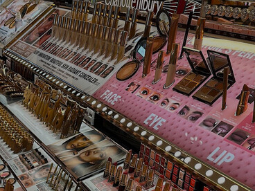 Charlotte Tilbury x Sephora installation featuring the brand’s signature makeup collection and immersive beauty experience