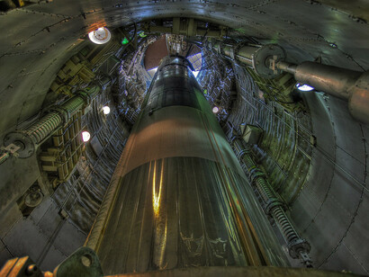Interior of a Titan II intercontinental ballistic missile silo at the Titan Missile Museum, Arizona, USA