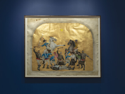 Umar Rashid, The epoch of totalitarianism part 3 - The civil wars and the uncivilized wars (see power), exhibition view. Courtesy of Tiwani Contemporary