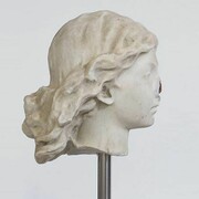 Nicola Samorì, Geminata, 2014, marmo Bianco di Carrara, Travertino Rosso Persiano, cemento, acciaio, 167x25x22cm