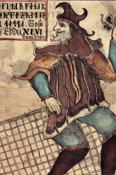 Un'immagine della mitologia norrena tratta dal manoscritto islandese del XVIII secolo “NKS 1867 4to”, ora custodito dalla Biblioteca Reale Danese. Loki è maestro di trasformazioni e inganni 