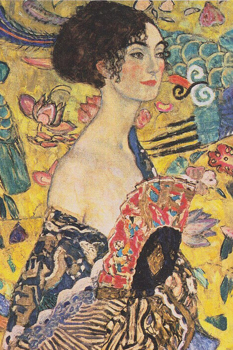 Gustav Klimt, Dama con un abanico (1917)