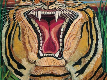 Antonio Ligabue, "Testa di tigre", olio su tela, 1957 