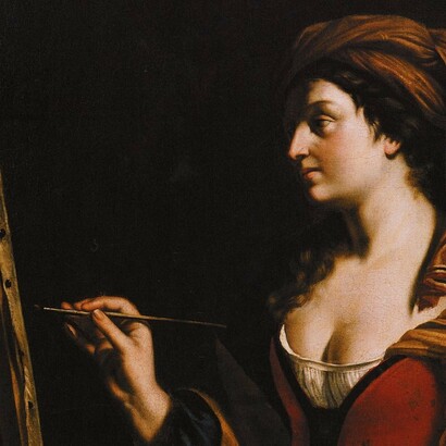 Taller de Guercino, "Alegoría de la pintura", óleo sobre lienzo, 1630-1666