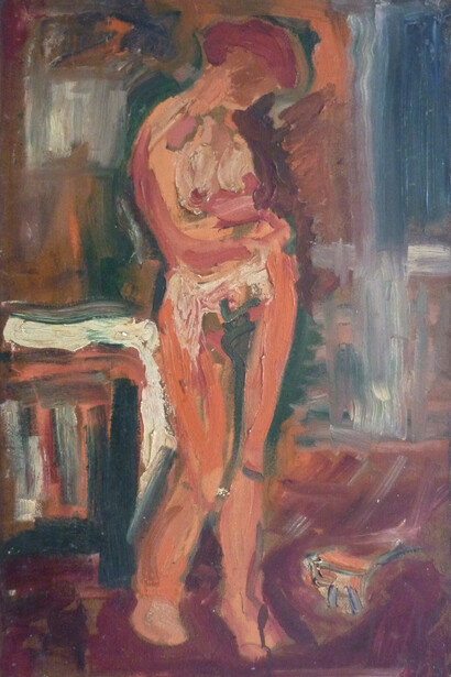 Karl Weschke, Figure undressing, c.1952. Courtesy of Hillsboro Fine Art