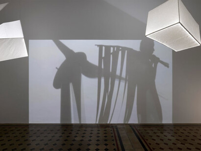 Joan Jonas, Empty rooms II, exhibition view. Courtesy of Galleria Raffaella Cortese