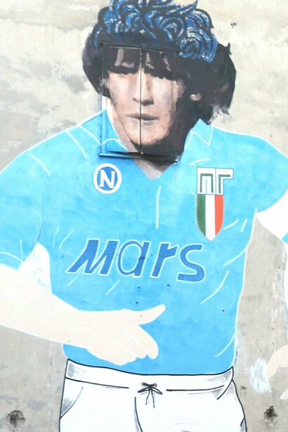 Mural de Diego Armando Maradona en Nápoles, Italia