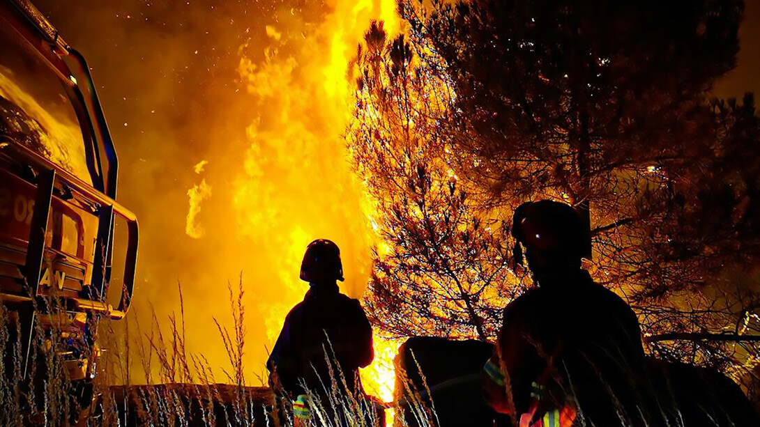 Wildfires intensified by global warming, reflecting the scale of the climate crisis