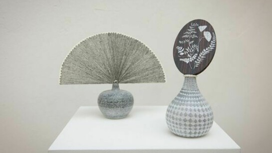 Max Hymes, view of Drawn Fan and Fan with Ferns, 2008, photo©Giovanni De Angelis, Courtesy CO2