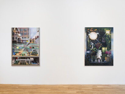 Melissa Brown, Window shopping, exhibition view. Courtesy of Derek Eller Gallery 