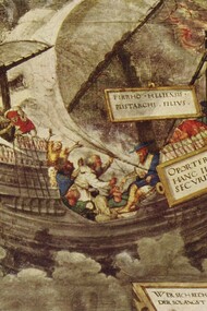 «Pirrón en un mar embravecido», Petrarcameister (siglo XVI)