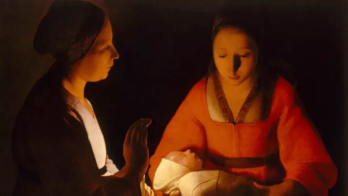 Georges de La Tour, Le nouveau-né, vers 1645. Avec l’aimable autorisation du Musée Jacquemart-André